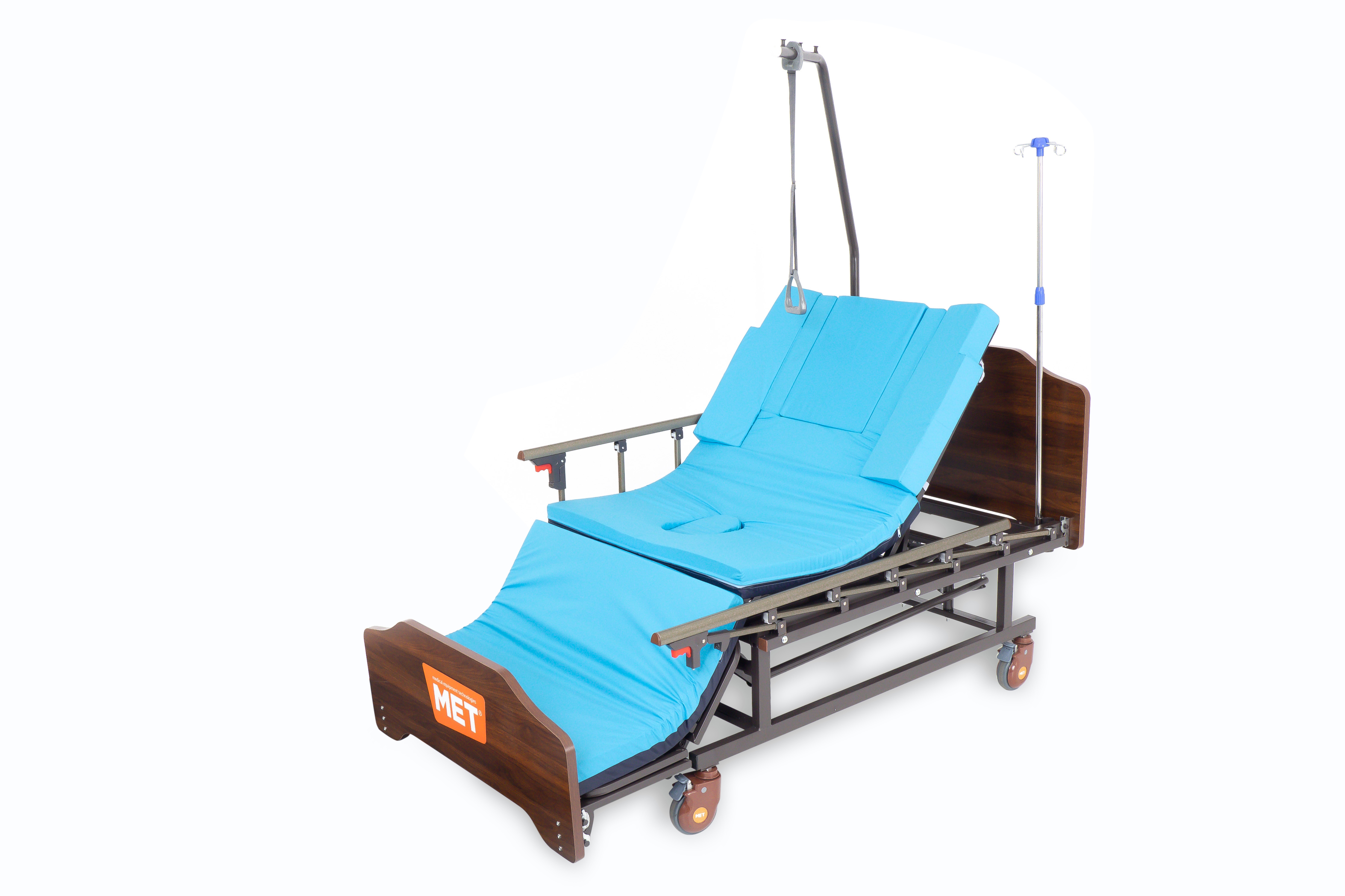 Мет remeks медицинская кровать для ухода за лежачими больными с переворотом туалетом и матрасом
