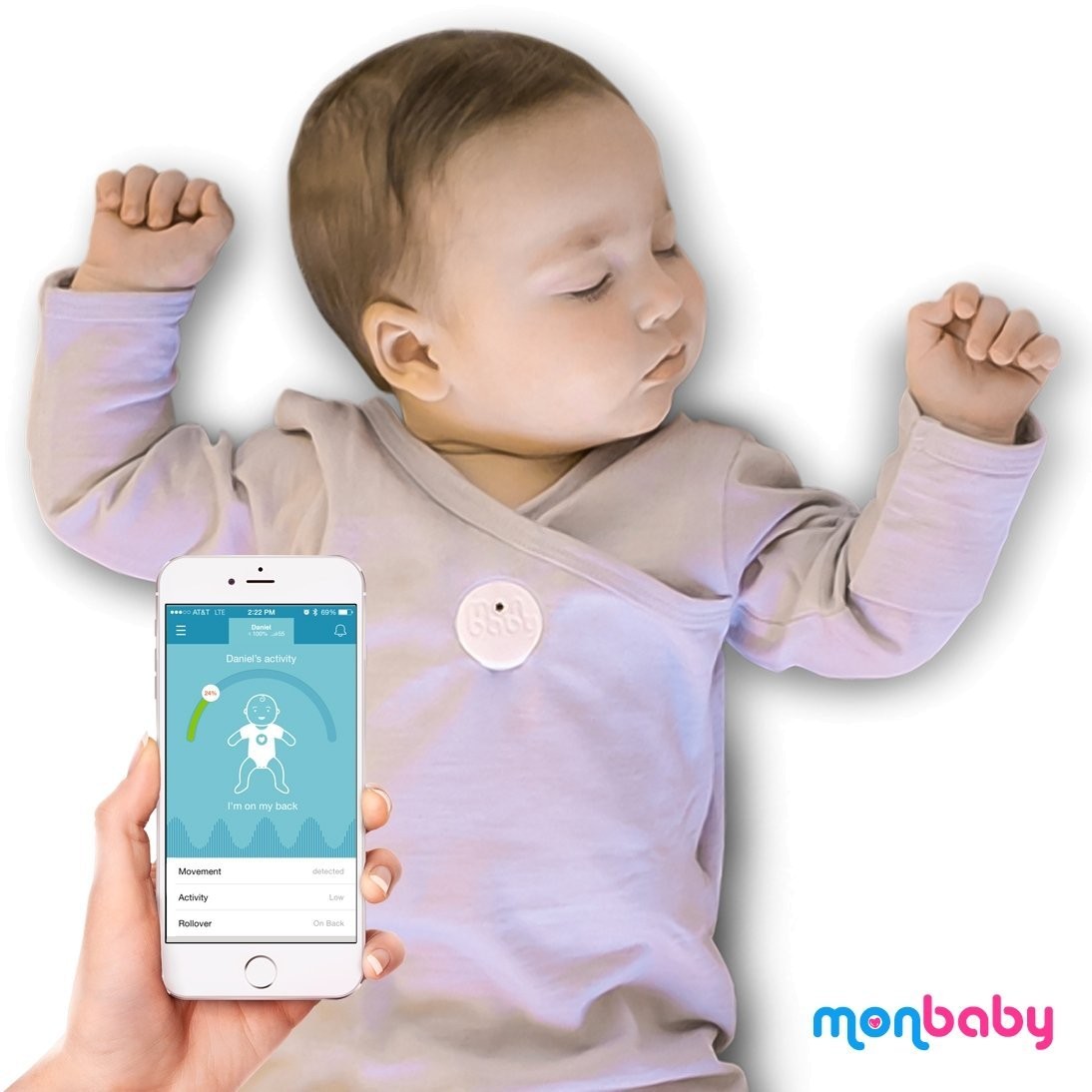 Монитор дыхания MonBaby SMART BUTTON — купить в интернет-магазине «ВЛАДМЕД»  во Владивостоке, Артёме, Находке и Уссурийске